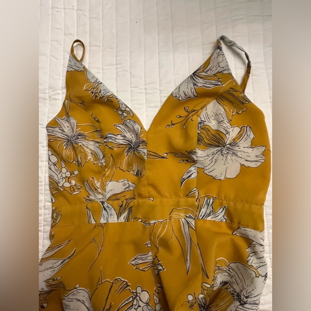 Lulus Darling Daylily Mustard Yellow Floral Print High-Low Maxi Dress - Picture 8 of 10